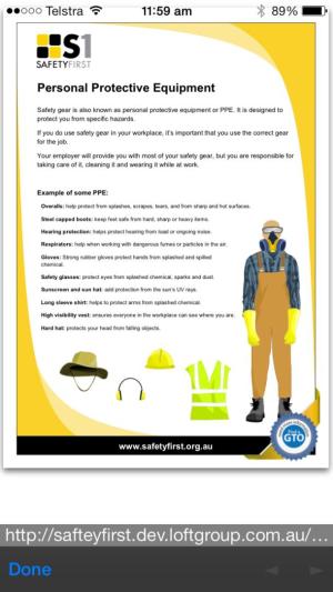 The Safety First app aims to help new entrants to the workforce improve their understanding of OH&S